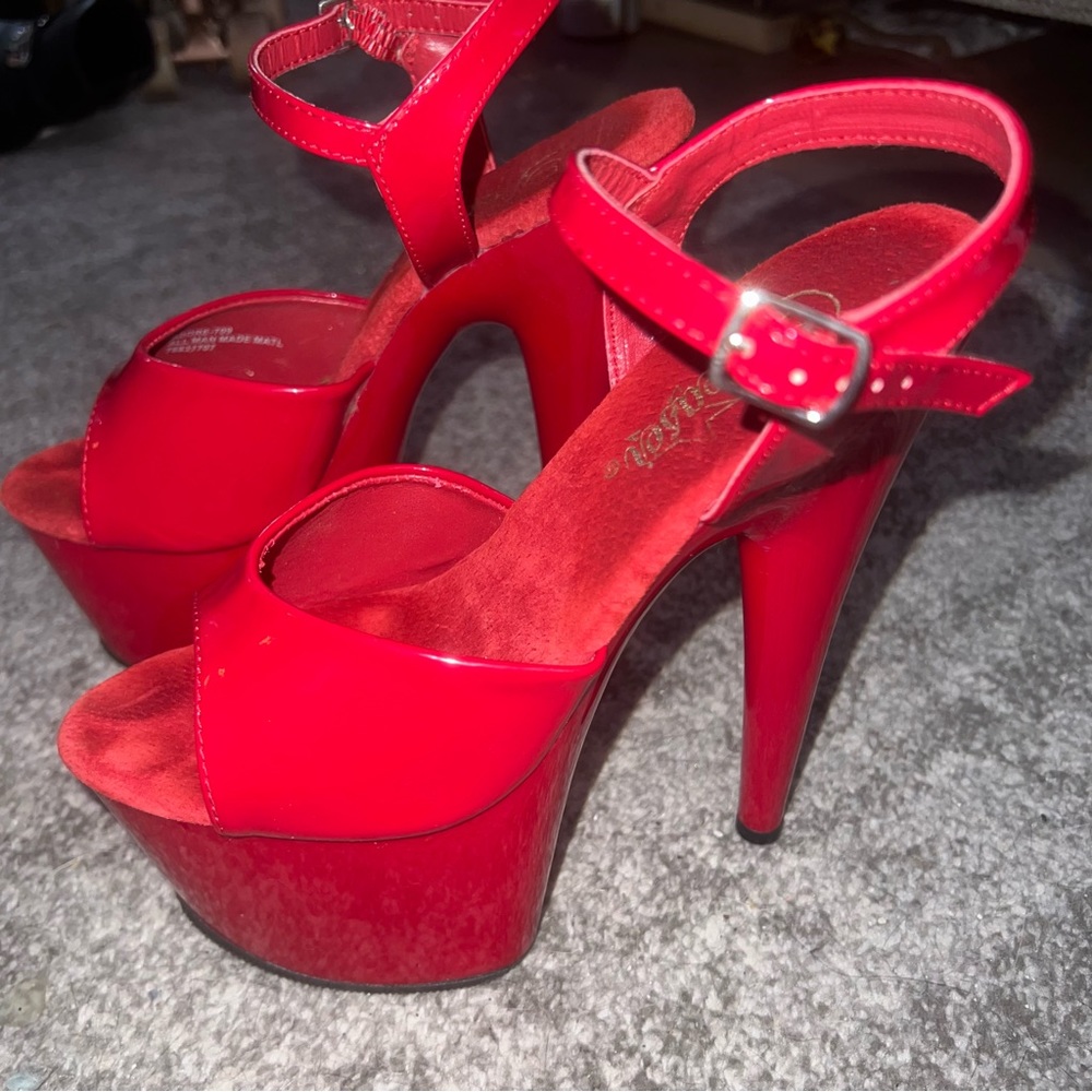 PLEASER ADORE 709 RED 7 INCH HEEL